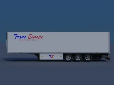 Trailer-refrigerator semi truck Low-poly 3D model