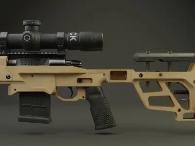 Rifle DELTA 5 PRO Low-poly 3D model