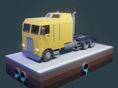 low poly truck semi Low-poly 3D model by CgiNexus