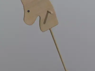 Horse on Stick Low-poly 3D model