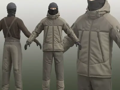 Military uniform for men 3D model