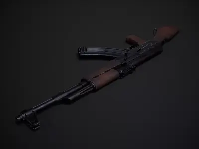 AK-47 Low-poly 3D model 5