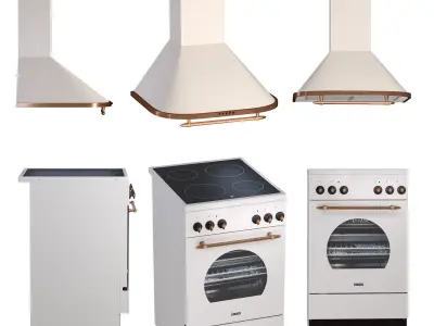 Stove with range hood 3D model