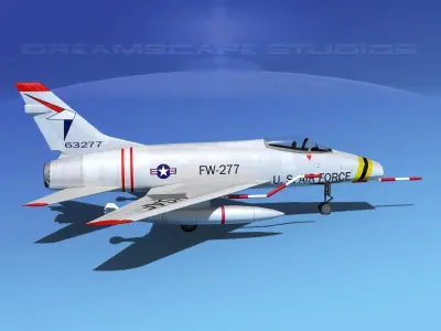 North American F-100D Super Sabre V04 USAF 3D model