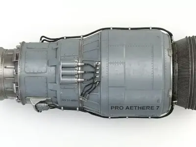 Sci Fi Turbojet Engine 3D model