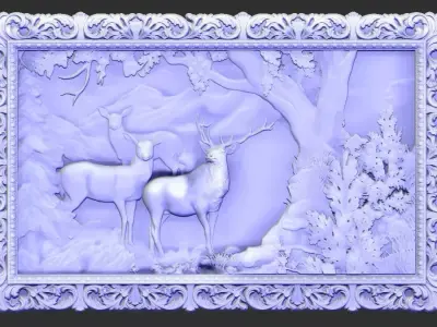 deer panel 3D print model