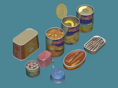 Food Canning 9items 3D model