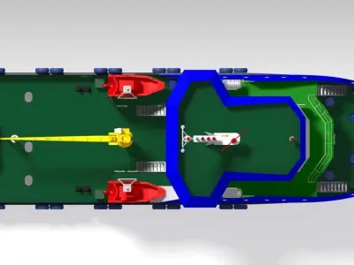 Survey Boat Ship Vessel 37 M Low-poly 3D model