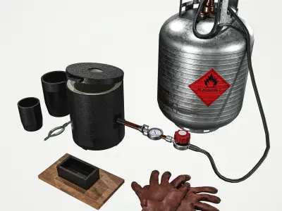 Propane Melting Furnace Kits Low-poly 3D model