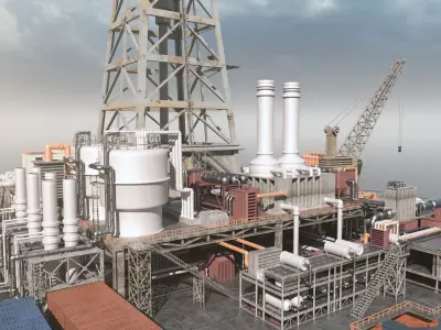 Dolphin Oil Rig 3D model