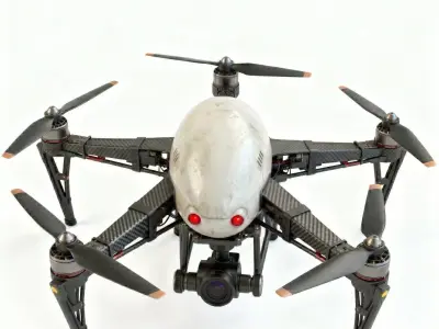 Realistic Future Surveillance Drone 3D Model Low-poly 3D model