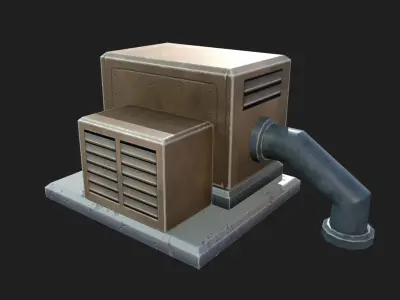 Stylized air conditioner Low-poly 3D model
