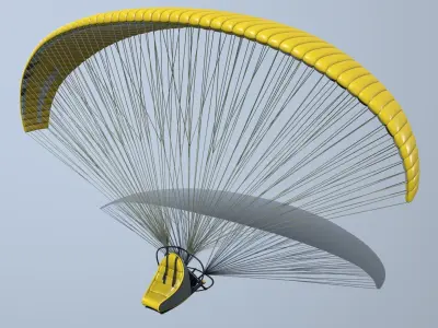 Unpowered Paraglider 3D model 2