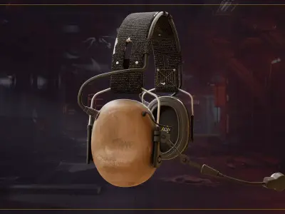 Tactical Headphone Low-poly 3D model purchase