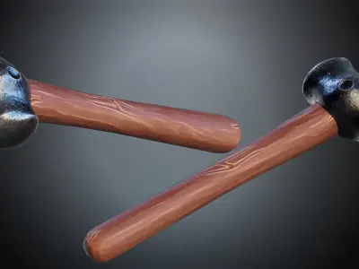 Blacksmith Hammer Low-poly 3D model