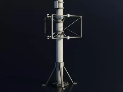 Antenna Large Industrial - Parabolic Roof Unit - Type A Low-poly 3D model