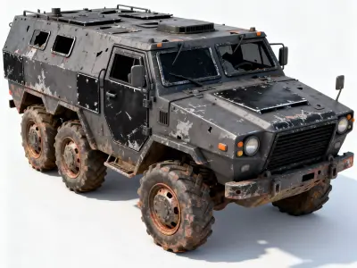 Abandoned Urban APC 3D Model Low-poly 3D model