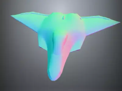 Futuristic stealth military aircraft 3D model