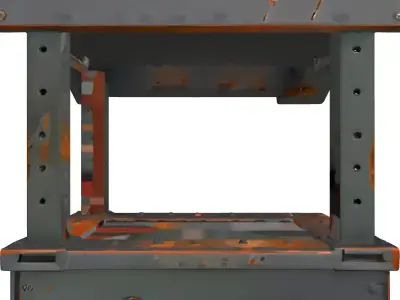 Industrial Rusty Metal Lectern Stand Low-poly 3D model