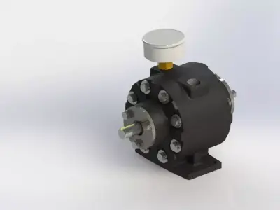 Air Motor with Exhaust Free 3D model