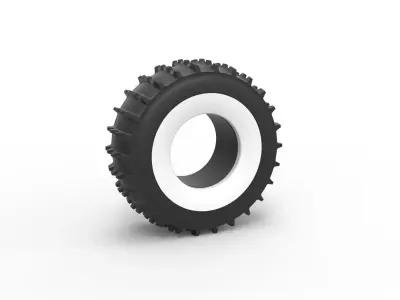 SHERP whitewall tire 2 Scale 1 to 25 3D print model