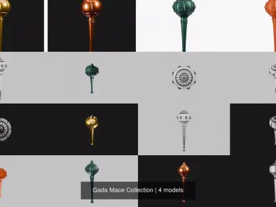 Gada Mace Collection 3D Model Pack