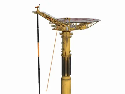 Oil Rig -Gullfaks Loading Buoy Low-poly 3D model