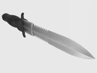 battle knife v4 3D model