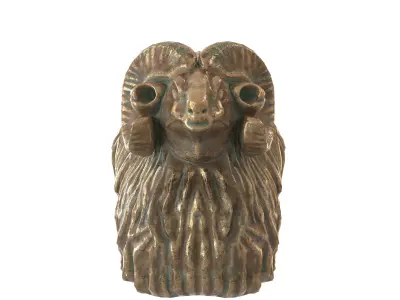 Garden ram metal statues Low-poly 3D model