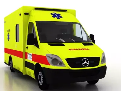 Mercedes Benz Sprinter Truck Belgium Ambulance 3D model
