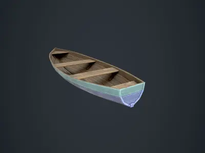 Wooden Boats Low-poly 3D model