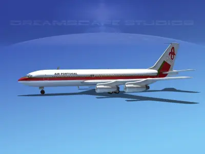 Boeing 707 Air Portugal 3D model