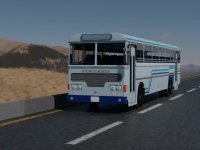 Ashok Leyland Viking Bus 3D model with interior  3D model purchase