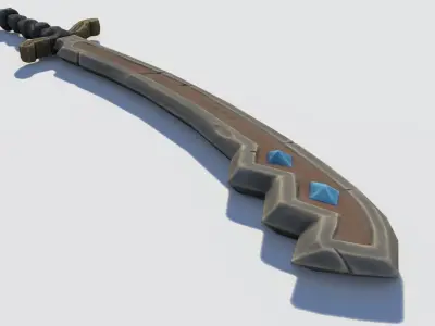Handpainted Fantasy Sword Low-poly 3D model