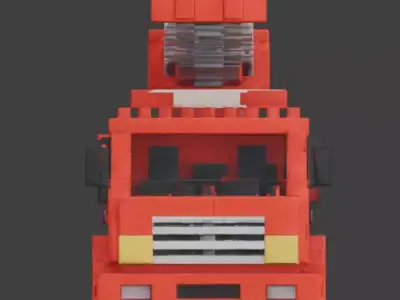 Voxel RC Fire Truck 3D Model Low-poly 3D model