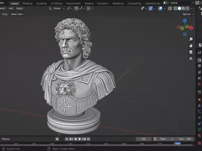 Alexander the Great Macedonian King Chess Piece 3D print model
