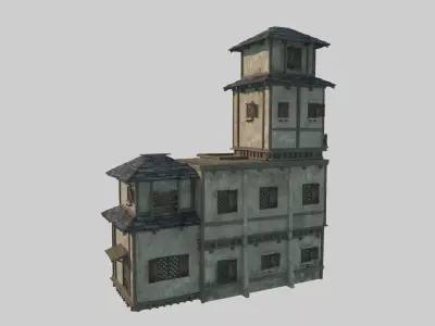 Medieval houses buildings and residences 3D model