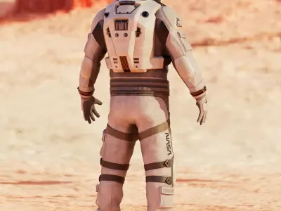 NASA White Spacesuit Concept for Spacewalk Mars Lunar or Moon  3D model