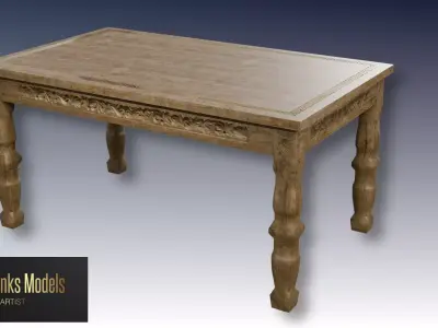 Vintage Table Low-poly 3D model buy