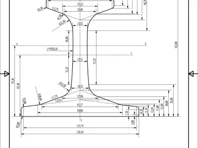 British Standard-EN13674 50E4 rail 3D model