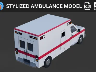 Stylized Ambulance 3D Model 3D model