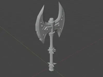sword axe Low-poly 3D model