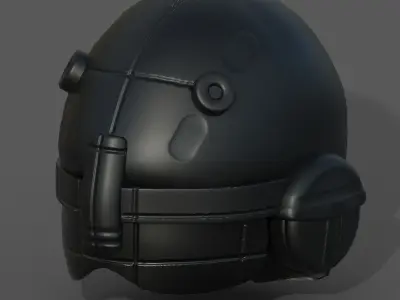Helmet scifi military combat 3d model low poly human generic  Low-poly 3D model