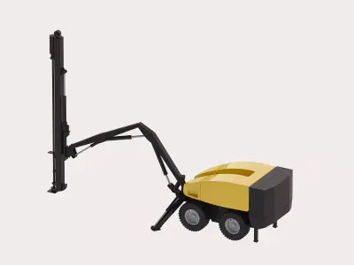 Drill Rig Flexiroc T15 Simplified Low-poly 3D model