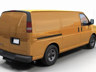Express van Low-poly 3D model