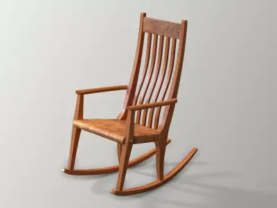 Wood Rocking Chair 3D model