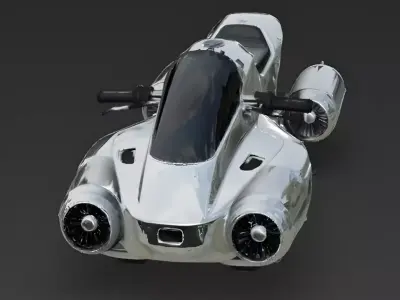 Realistic Prototype Hoverbike 3D Model Low-poly 3D model