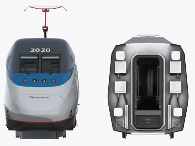 Amtrak Acela Train Rigged 3D model