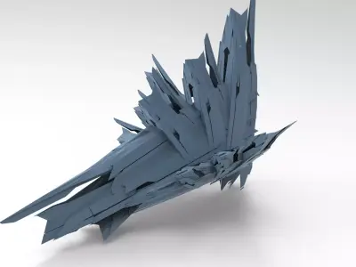 Cyberpunk spikes jet top 3D model