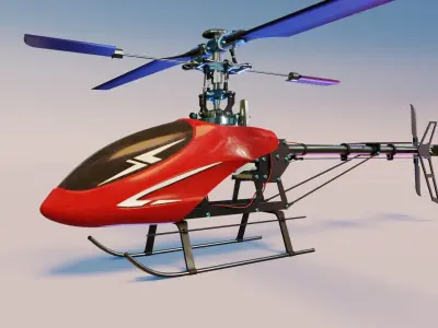 RC Helicopter 3D model Rigged